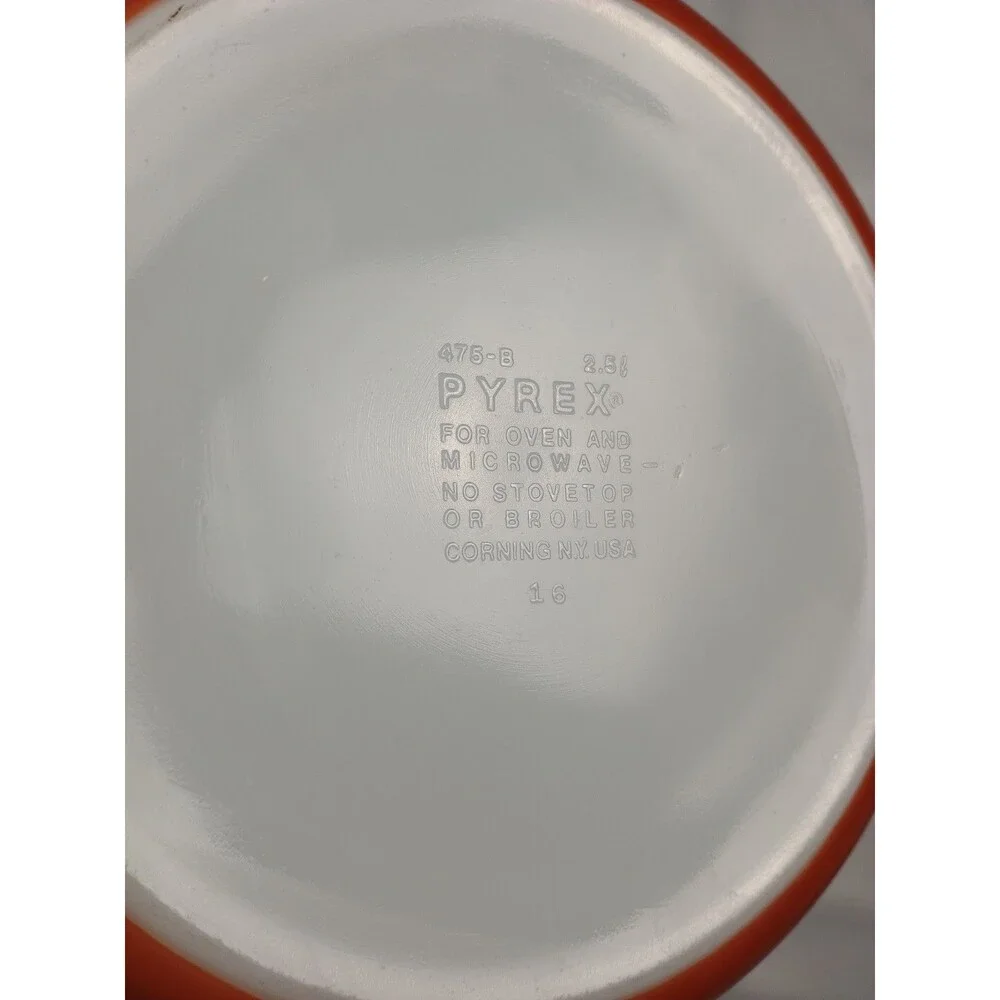 VTG Pyrex Autumn Harvest Casserole Dishes 2pc Set W Lids 475-B 2.5L 474-B 1.5L